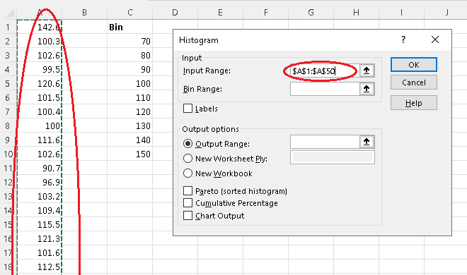 Select Input Range Data