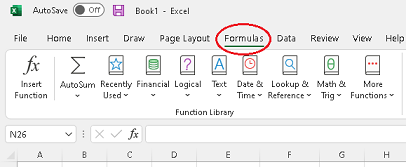 click on formuula in Excel