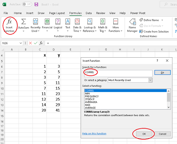 click on f x in Excel